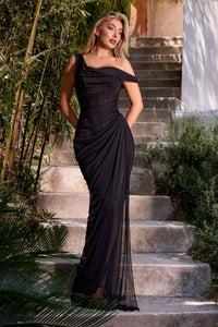 Mura – Abendkleid Off-Shoulder Corsage Beinschlitz Elegant