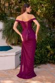 Mura – Abendkleid Off-Shoulder Corsage Beinschlitz Elegant