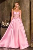 Kera – Abendkleid A-Linie Mikado Corsage Glitzer