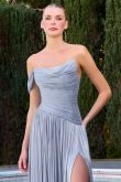 Zala – Abendkleid One-Shoulder Chiffon A-Linie Beinschlitz