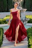 Zala – Abendkleid One-Shoulder Chiffon A-Linie Beinschlitz