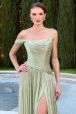 Zala – Abendkleid One-Shoulder Chiffon A-Linie Beinschlitz