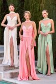 Milli – Abendkleid Chiffon A-Linie Corsage Beinschlitz