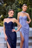 Ines – Abendkleid Chiffon Corsage Beinschlitz Figurbetont