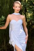 Ines – Abendkleid Chiffon Corsage Beinschlitz Figurbetont