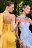 Ines – Abendkleid Chiffon Corsage Beinschlitz Figurbetont