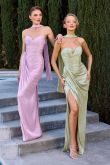 Ines – Abendkleid Chiffon Corsage Beinschlitz Figurbetont