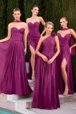 Ines – Abendkleid Chiffon Corsage Beinschlitz Figurbetont