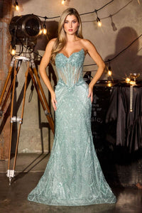Erna – Abendkleid Pailletten Glitzer Corsage Beinschlitz Elegant